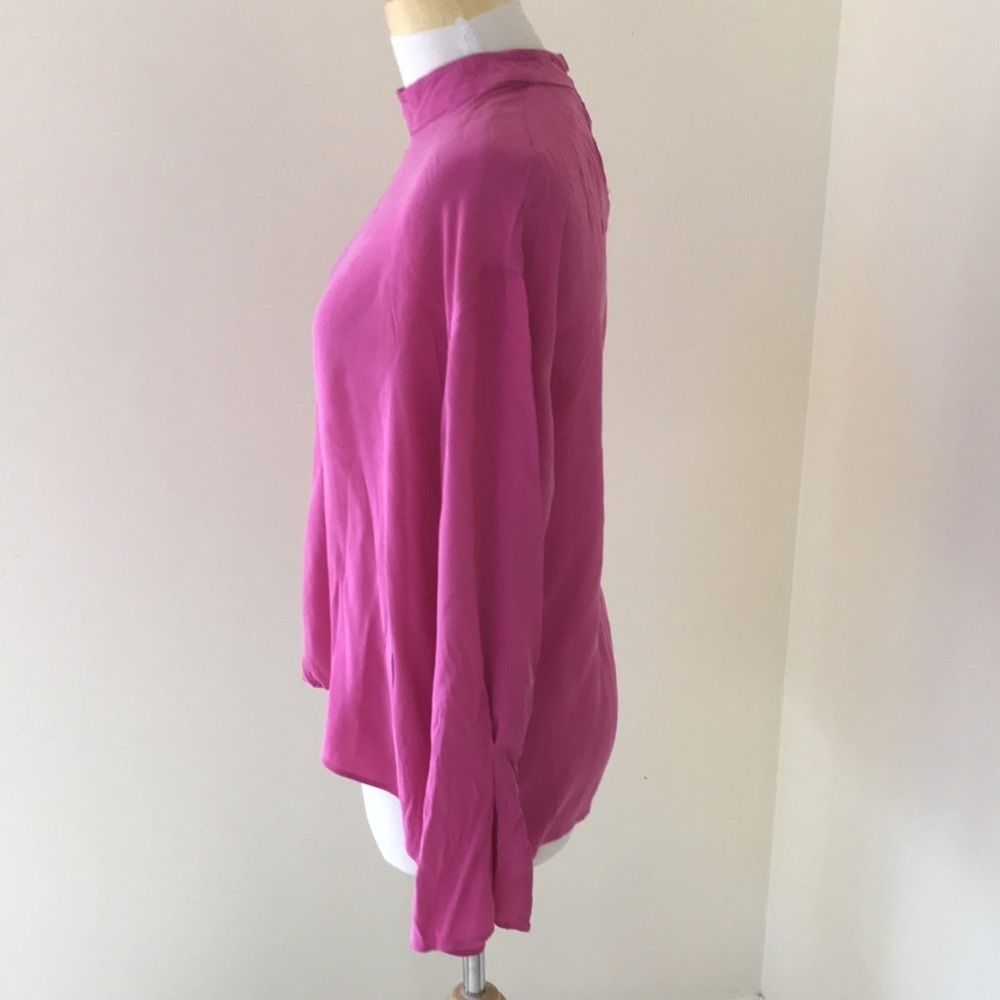 NWT! Zara small pink L/S high neck blouse. - Picture 3 of 8